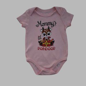 Pink Mommy's Lil Reindeer Christmas Bodysuit  3-6 Months